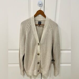 GAP Women's XL 100% cotton beige Button-Up Cardigan